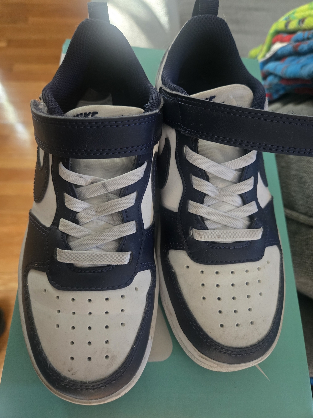 Kids Navy and White Athletic Sneakers - Size 13